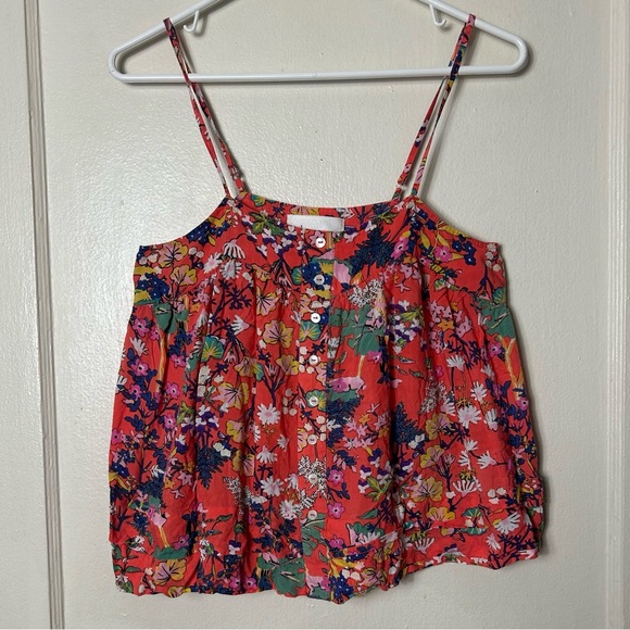 Anthropologie orange floral modal sleep swing tank top womens XS - Picture 3 of 9